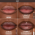 Charlotte Tilbury double ended lip liner pencil swatches on medium skin tone