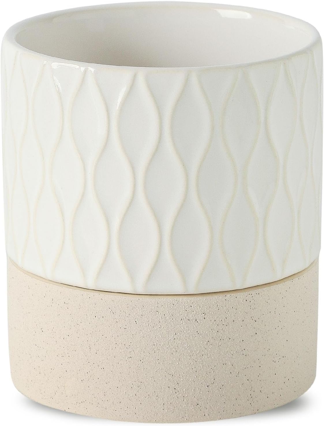 Nihow Ceramic Self Watering Plant Pot for Indoor Plants,6 Inch,Black White | Planter with Cotton Wick, Drainage Hole & Water Storage Plus, Cylinder Round Flower Pot, For Succulent/Herbs/Violets - Image 15