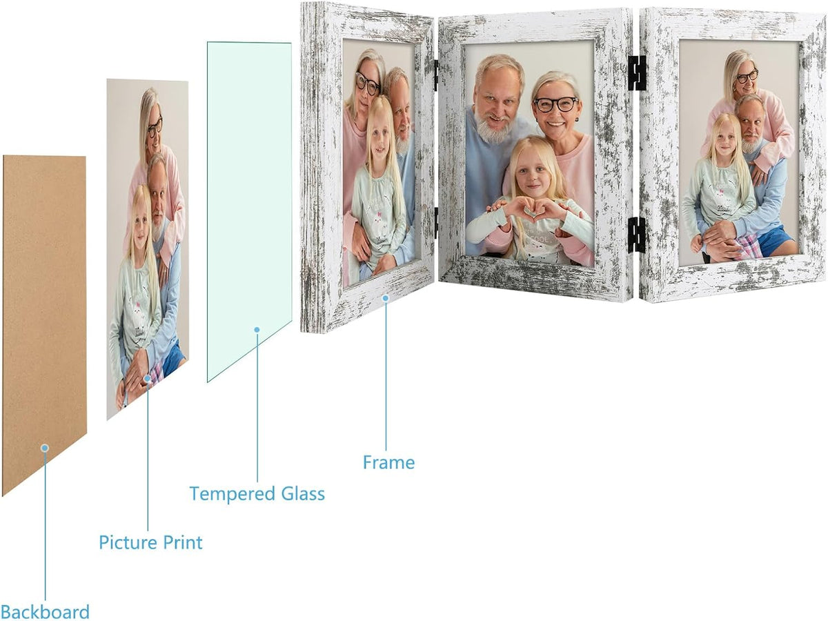 Frametory 3 photo collage frame closeup of metal hinges