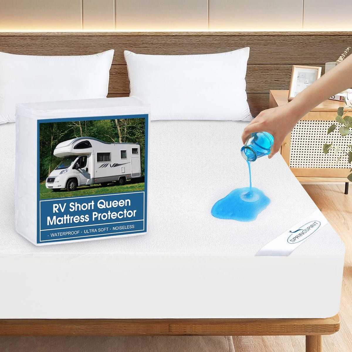 Springspirit waterproof mattress protector folded view