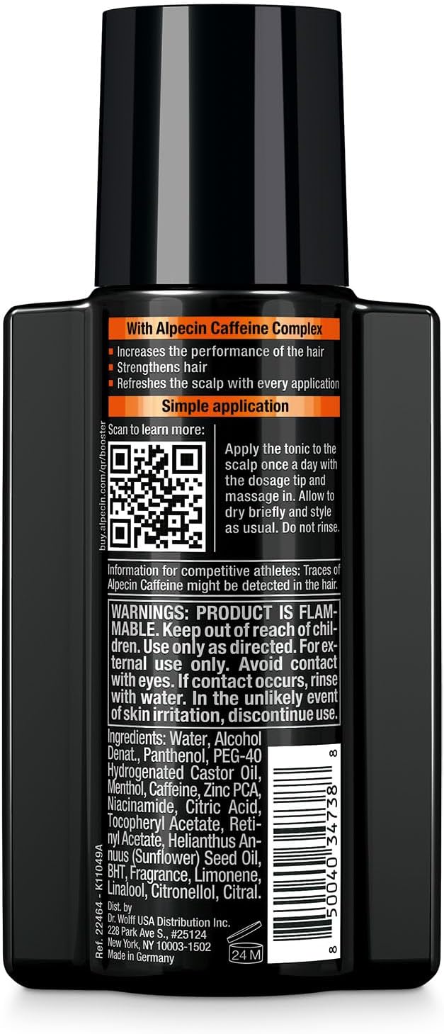 Alpecin hair booster back label ingredient details