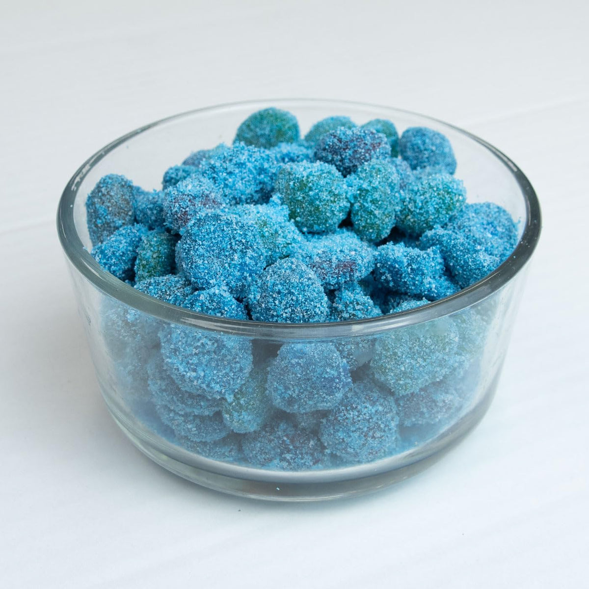 Goso Gummies juicy center blue raspberry candies spilled on table