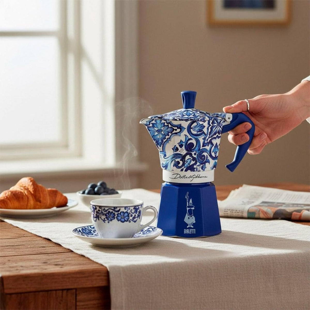 Bialetti designer moka pot packaging display