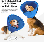 Queenmore blue Elizabethan collar for dogs wound healing drawstring adjustment
