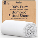 Bambaw King Size White Fitted Sheet front view