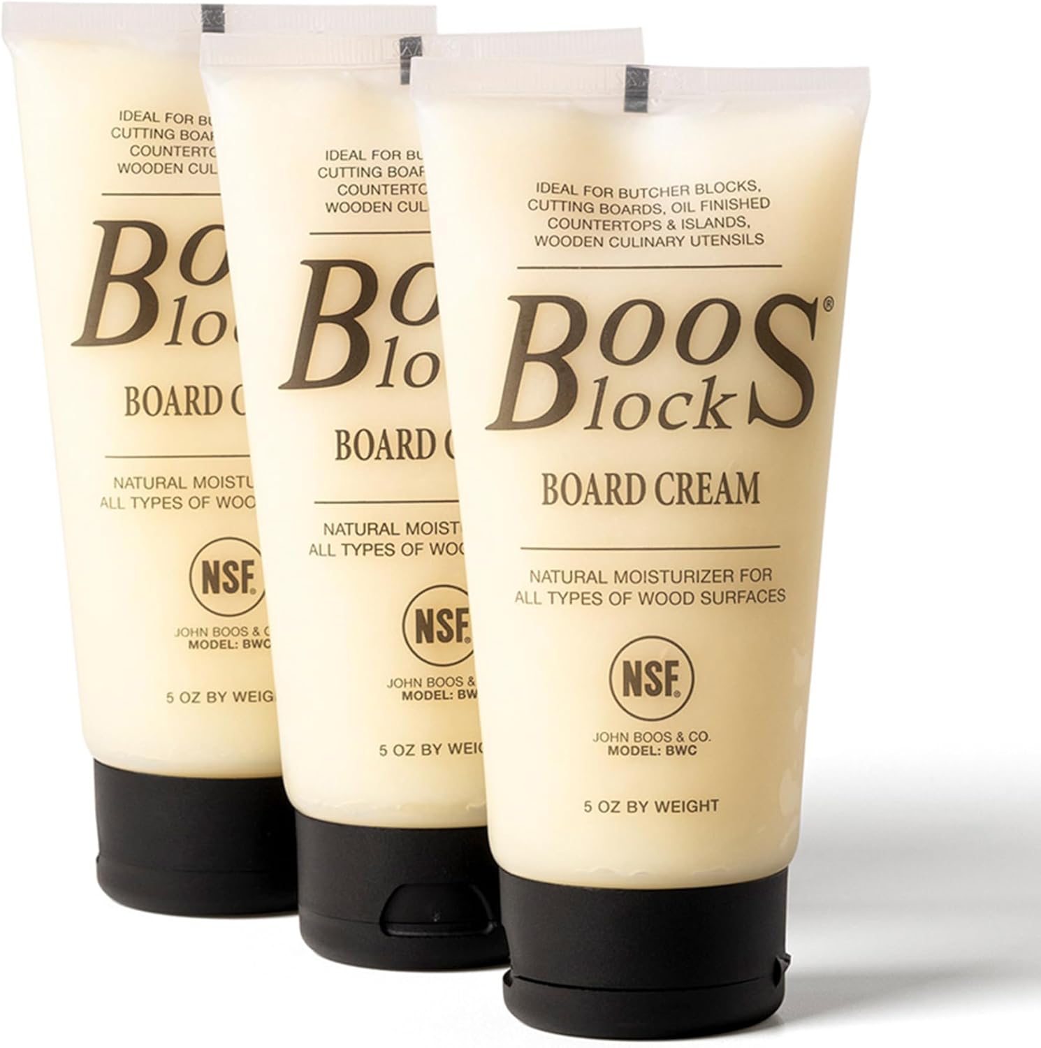 John Boos 3-pack all-natural board cream front view