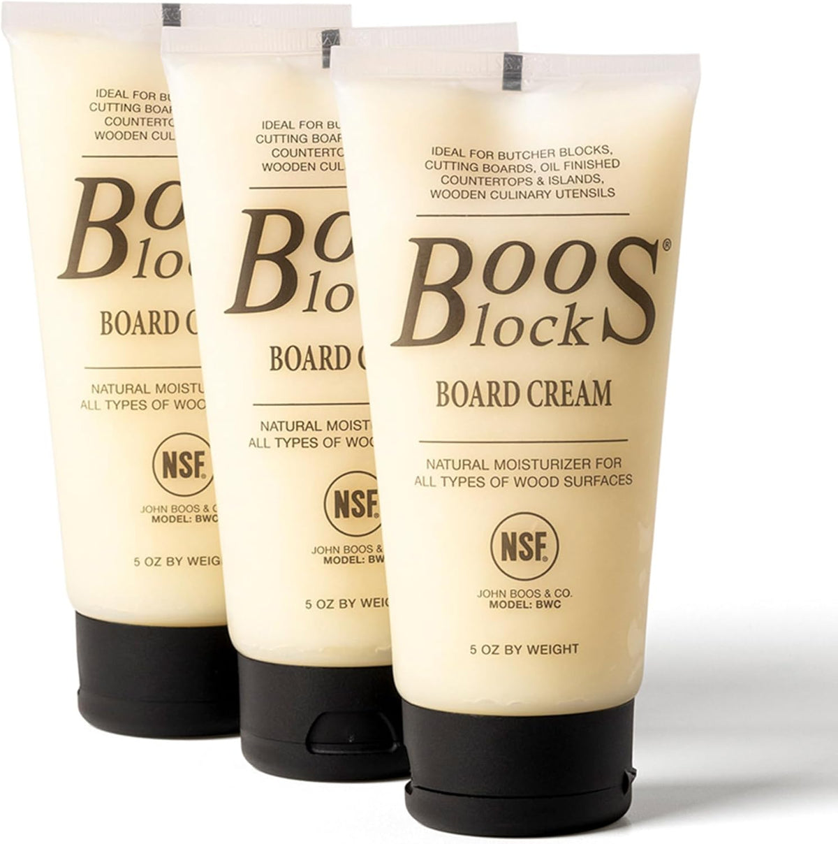 John Boos 3-pack all-natural board cream front view