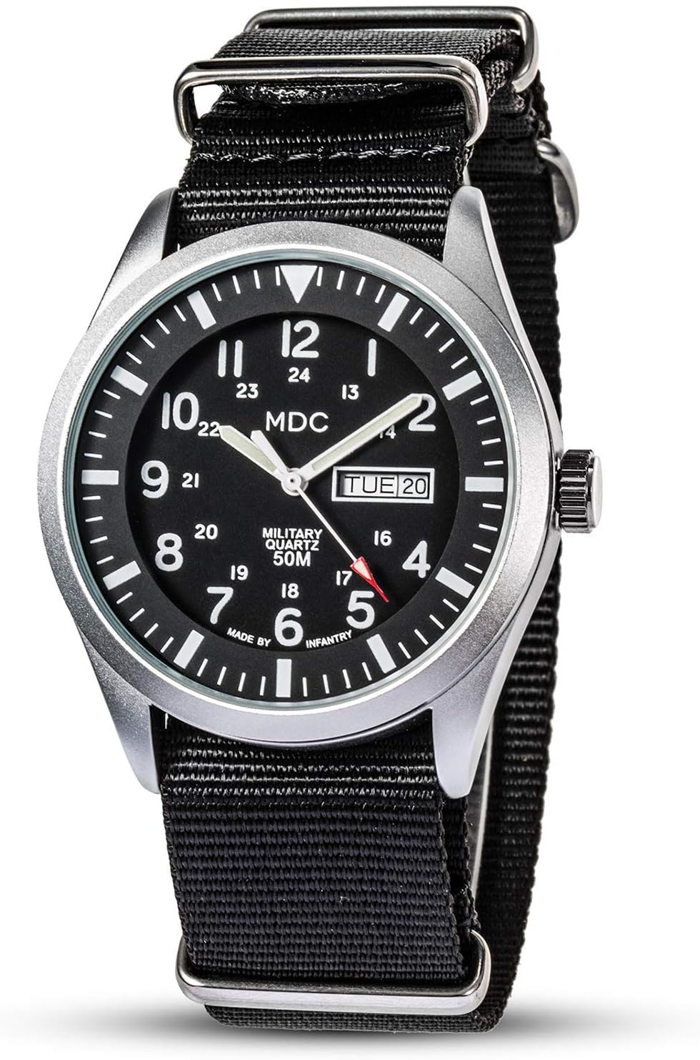 Infantry MDC military field watch front view tactical