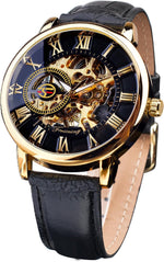 FORSINING Men's Skeleton Watch Steampunk Watch Black Mechanical Watch for Men Minimalist Retro Design Mechanical Skeleton Wrist Watch Transparent - Image 10