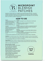 Bloomora microdart patch ingredients and application guide label