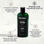 Brickell Men's Purifying Charcoal Face Wash ingredients label detail
