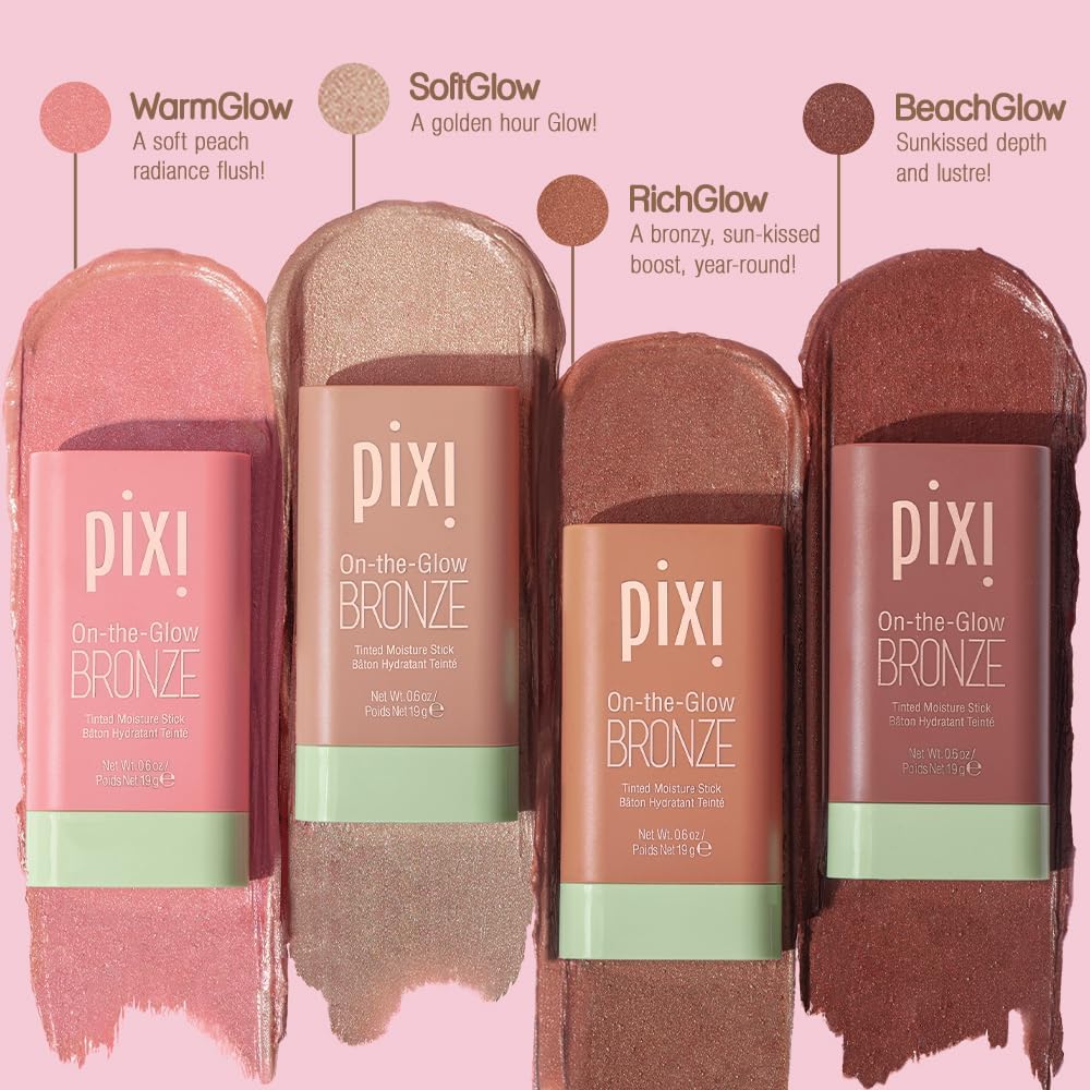 Pixi bronzer stick application on lips for tint