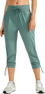 CRZ YOGA Ease Line Casual 7/8 Pants 25" | Lightweight, Workout, Ruched Design, Hem Drawcords, Pockets, for Women - Image 14