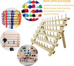Wennuo wooden thread rack loaded with colorful sewing threads