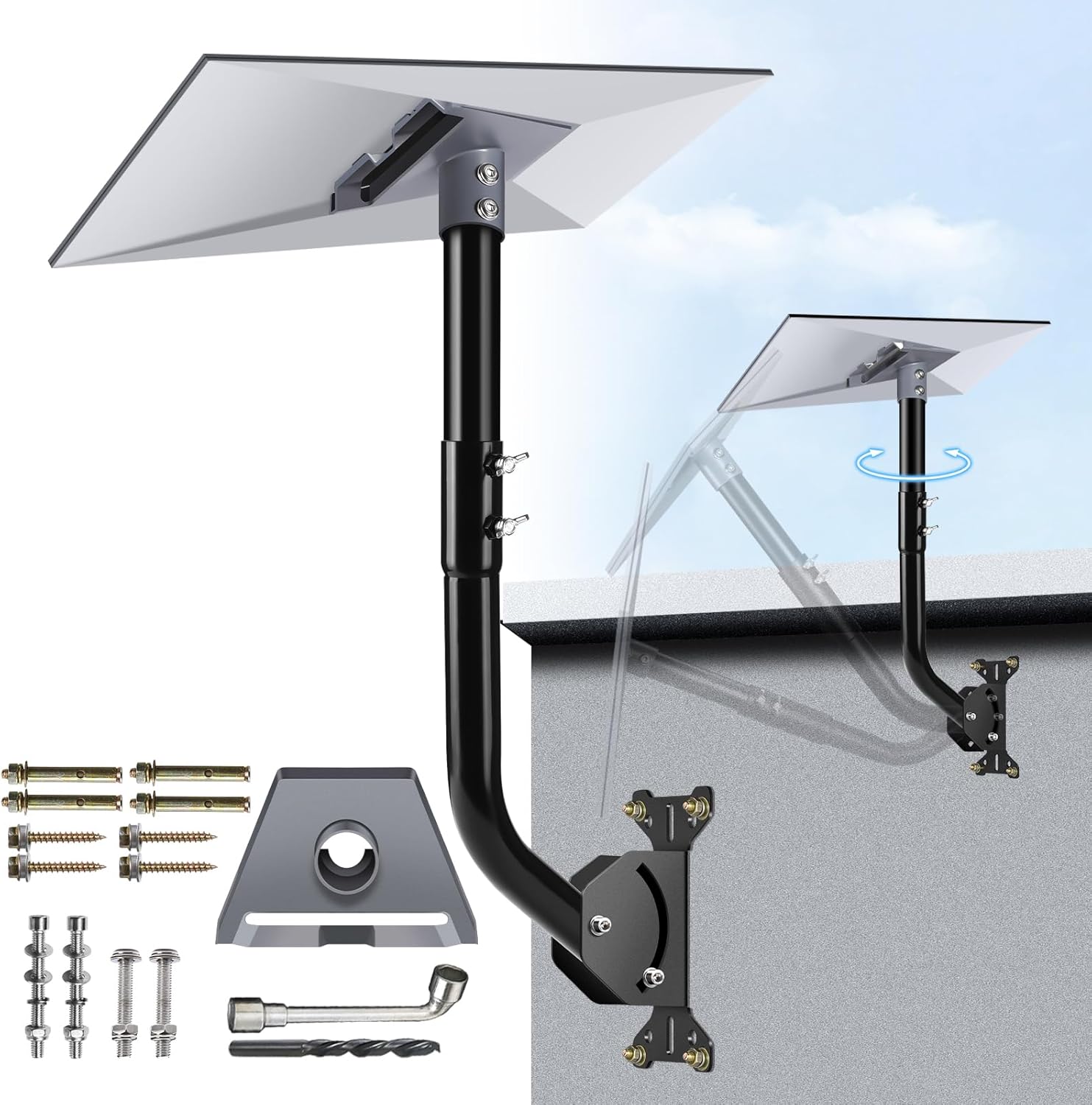 GADFISH Starlink Gen 3 Mount front view showing heavy duty wall bracket