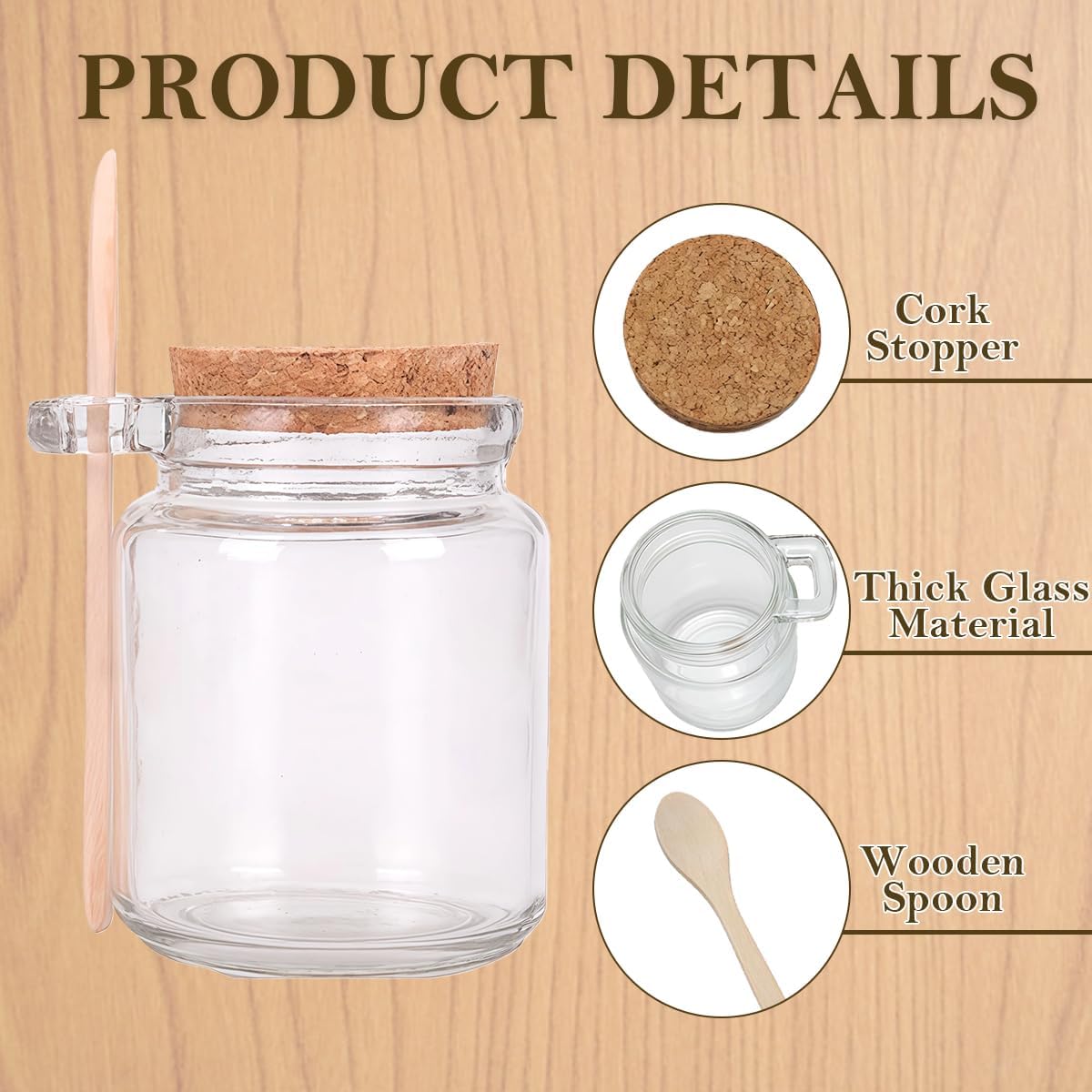 SYBL 250ml glass canister showing transparent glass body
