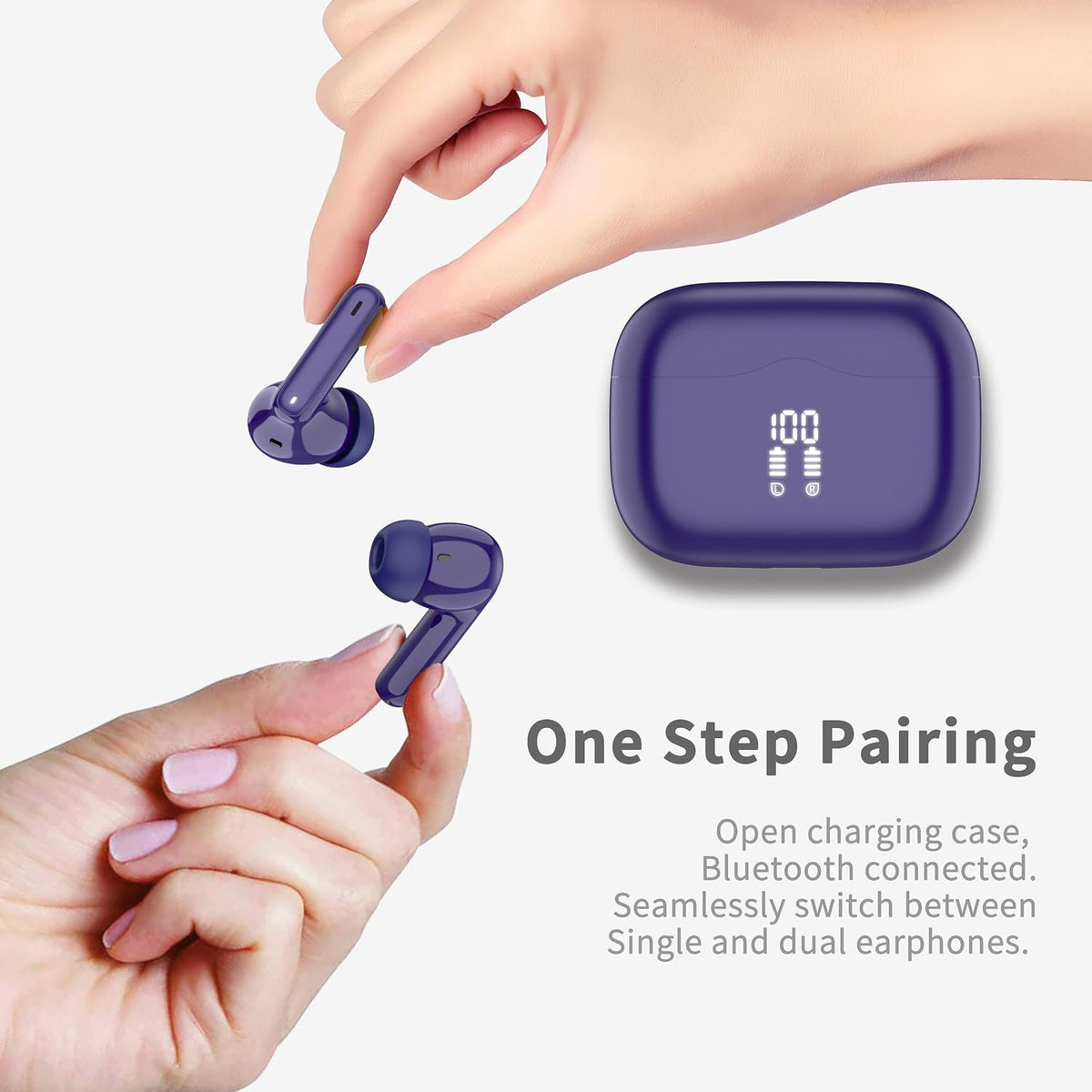 Xinwld Bluetooth 5.3 headphones stem design detail