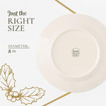 Spode Christmas Tree seasonal salad plate angled lifestyle view