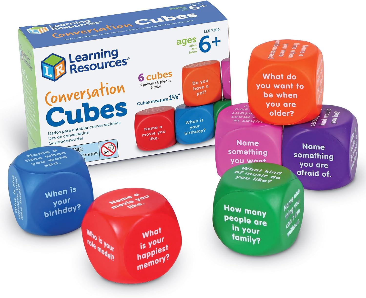 Learning Resources conversation cubes front view learning toy