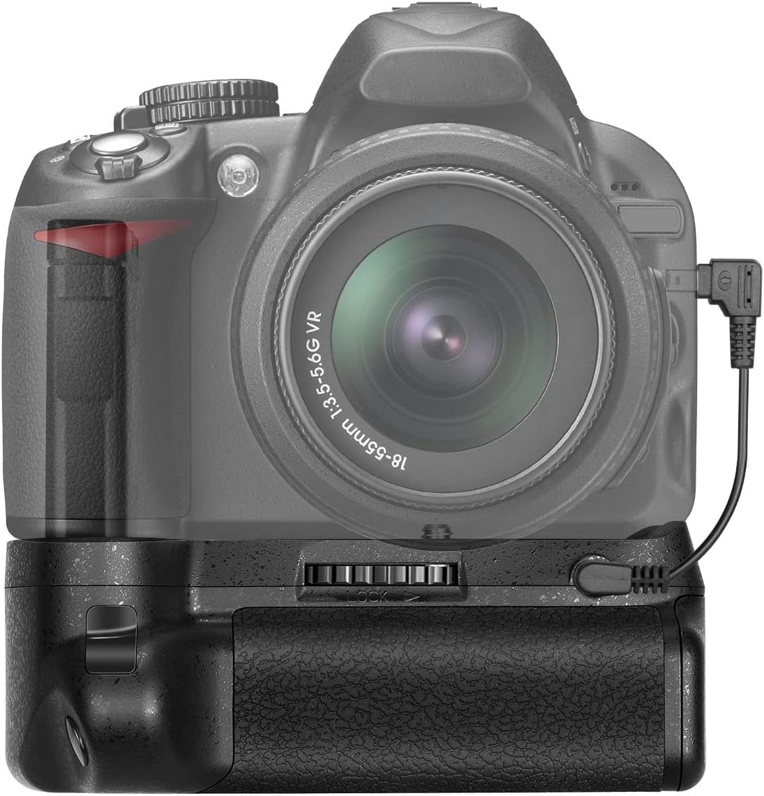 Neewer professional vertical battery grip front view showing textured rubber coating