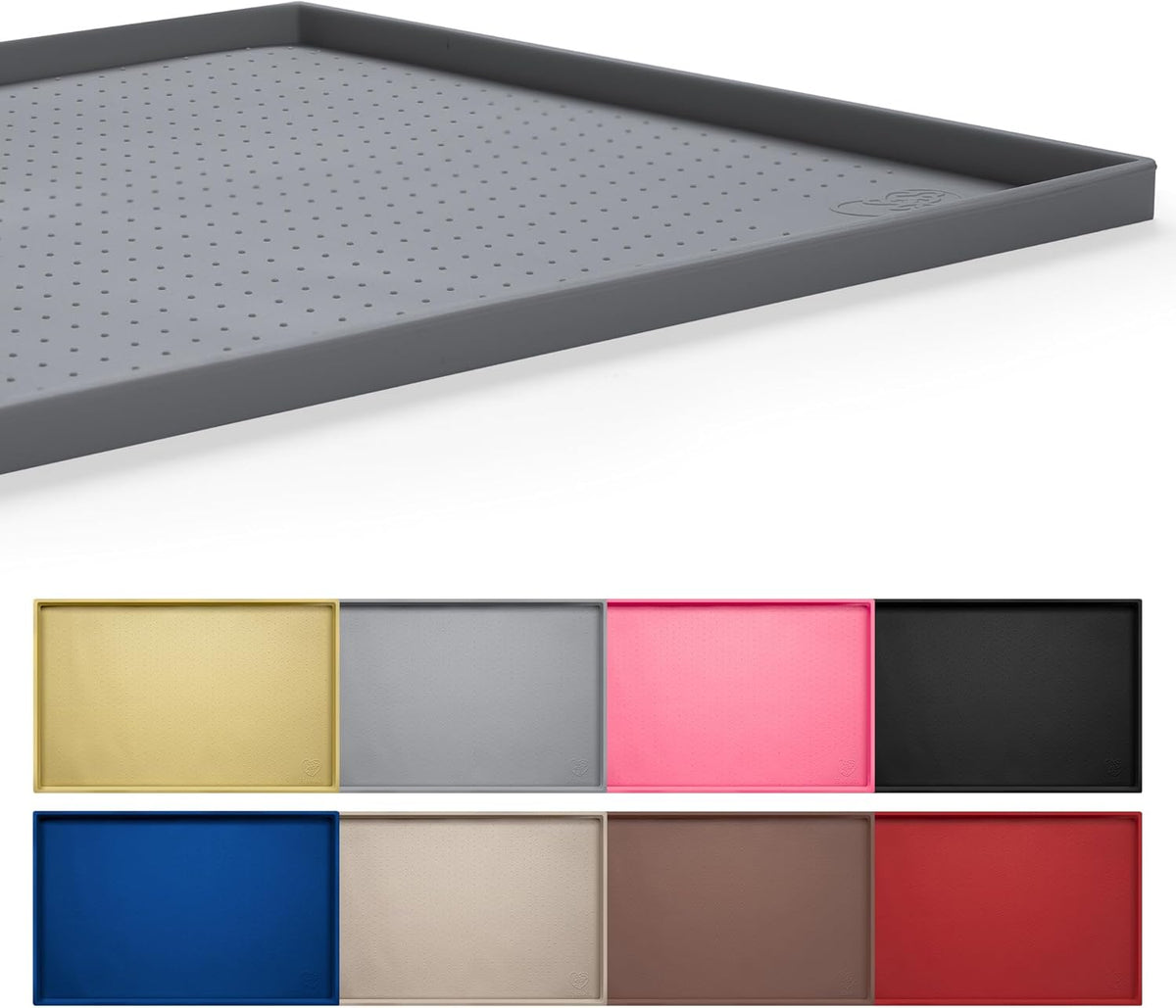 Hubulk dog feeding mat grey front view
