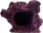 Ocean Aquaria 7 hole barnacle cave frag rock in coralline purple front view for reef aquariums