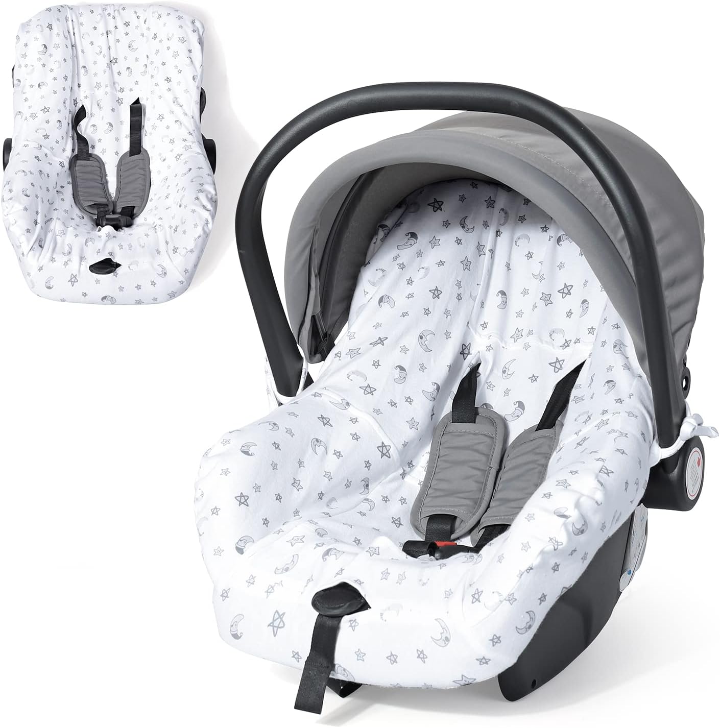 Orzbow infant car seat cover liner front view white