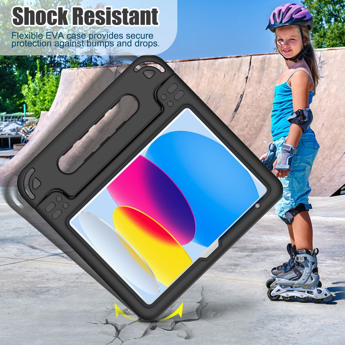 AVAWO shockproof tablet case displayed in desktop viewing mode