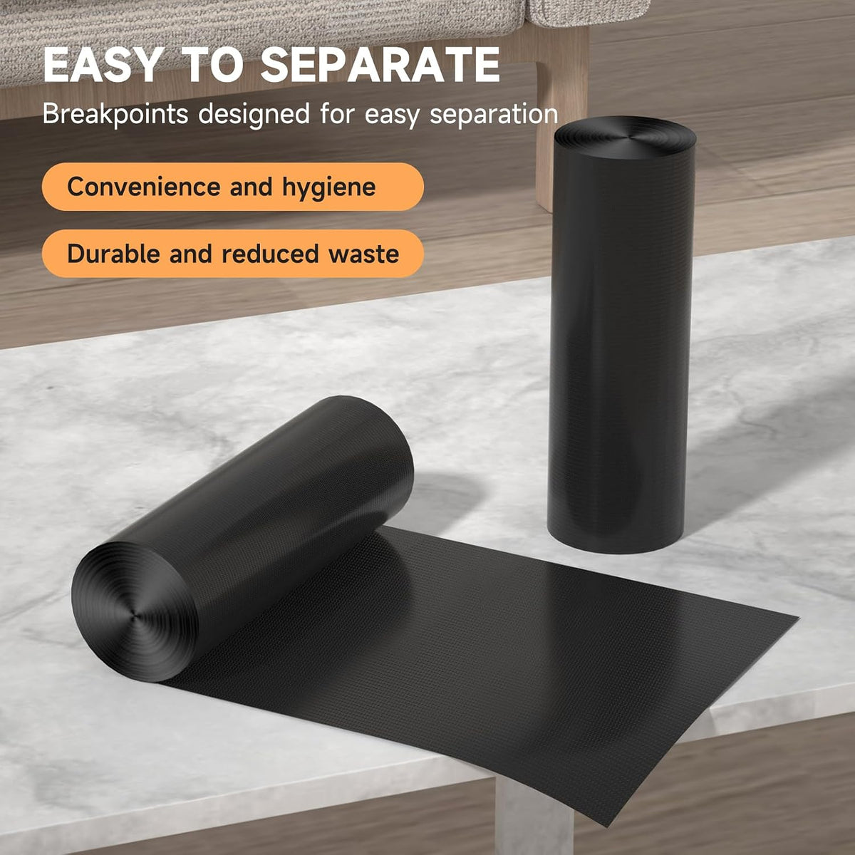 Black polyethylene litter waste bags for automatic litter boxes