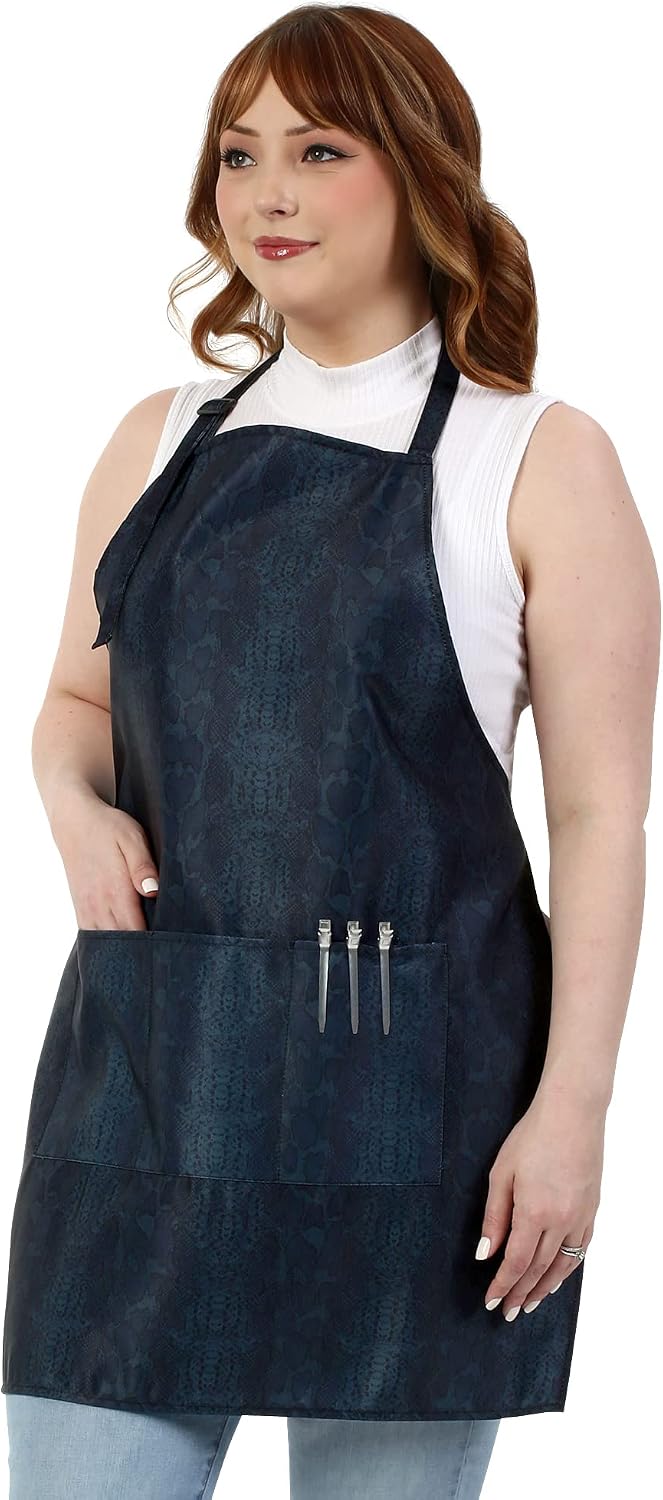 Plum Hill animal print cosmetology apron front view for hair stylists
