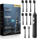 7MAGIC sonic electric toothbrush in black shown from the front view.