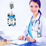Nurse badge holder shown with transparent card case