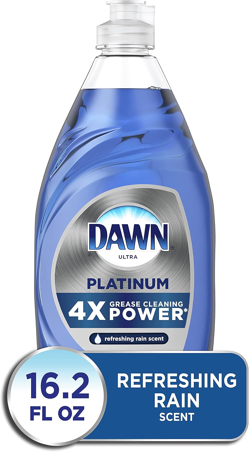 Dawn Platinum Dish Soap Fresh Rain Scent Liquid Dishwashing Detergent, Powerful Dawn Dish Soap for Tough Grease Removal, 30 oz - Image 15