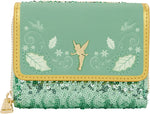 Loungefly Disney Princess Stained Glass Zip Around Wallet close up of 3D floral appliqués