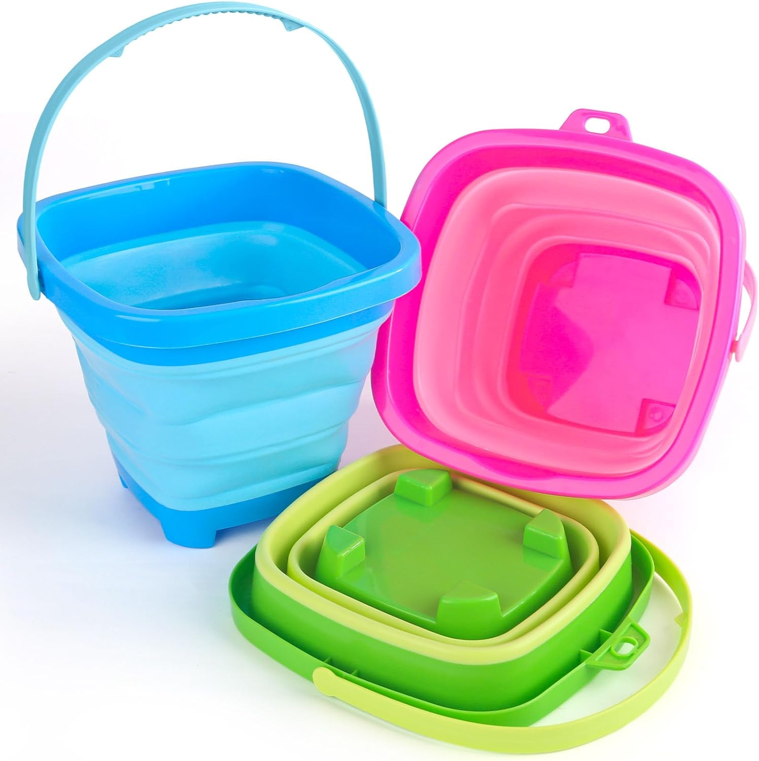 Shindel 3 piece collapsible bucket set front view for kids