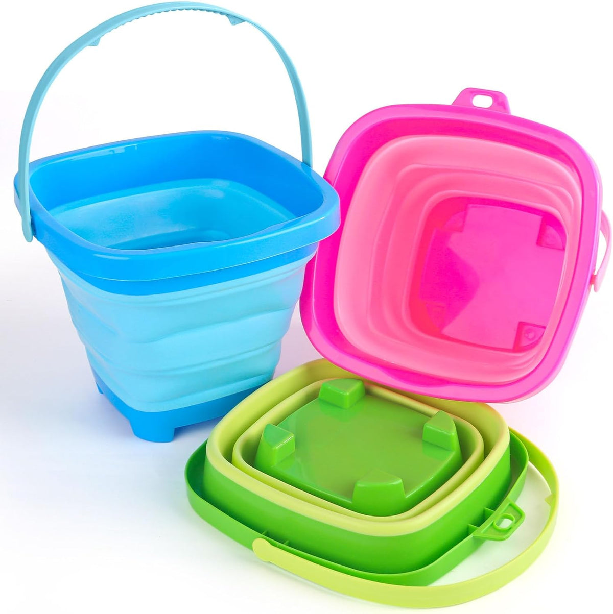 Shindel 3 piece collapsible bucket set front view for kids