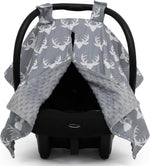Dear Baby Car Seat Canopy 40"x30" Soft Lightweight Fabric- Antler & Flower | Easy to Wash with Cute Patterns & Vibrant Colors - Crafted For Little Ones, Ideal for Milk Time, Summer Days & Cooler Weather - Image 13