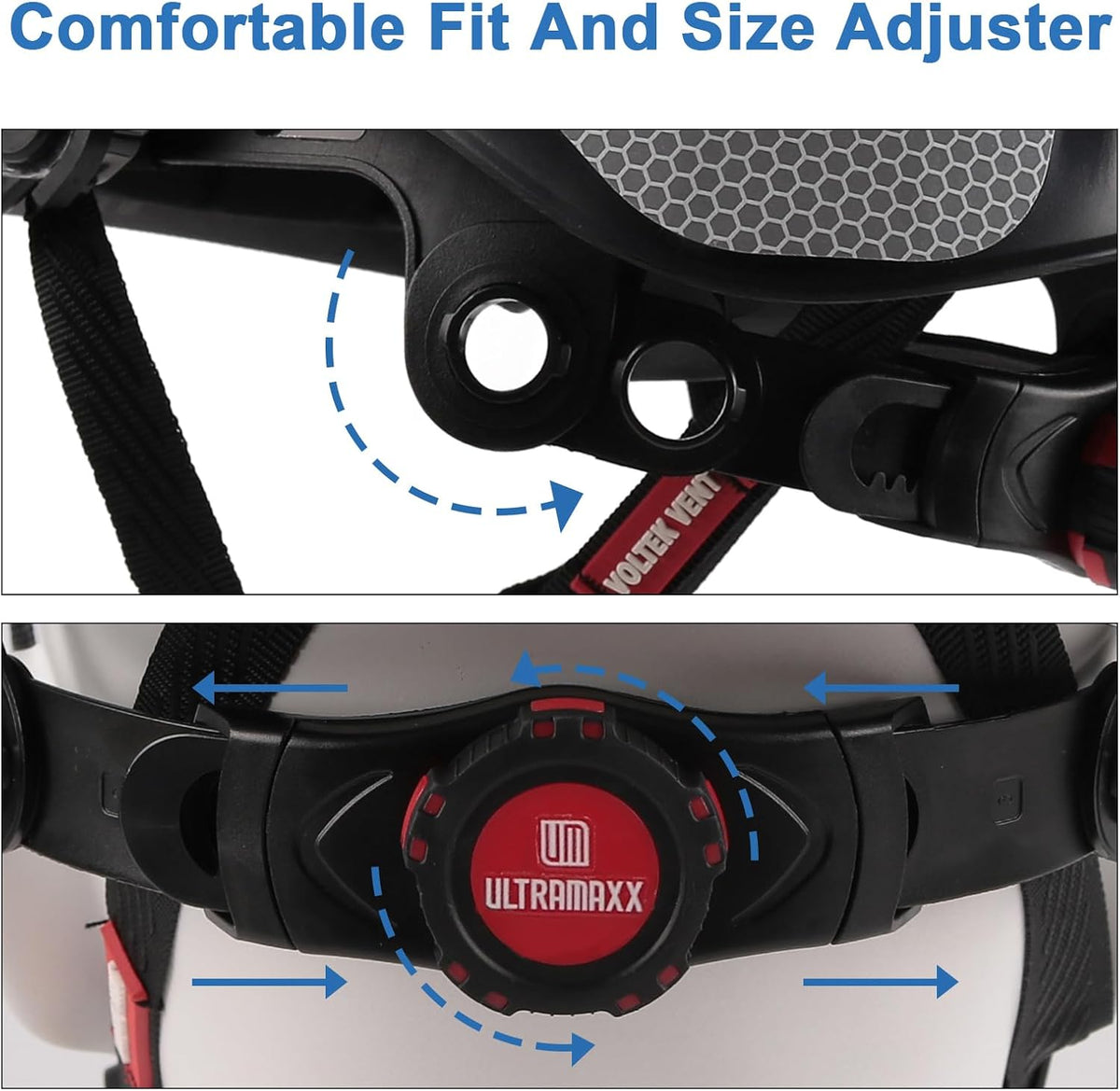 UM ULTRAMAXX safety hard hat interior showing 6-point suspension system