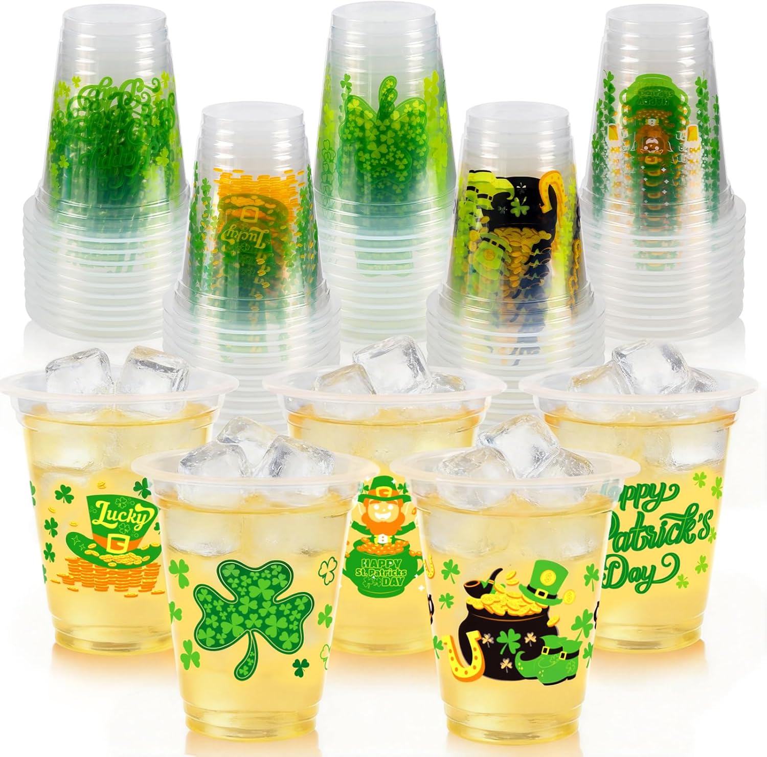GuassLee St Patrick’s Day disposable plastic cups front view