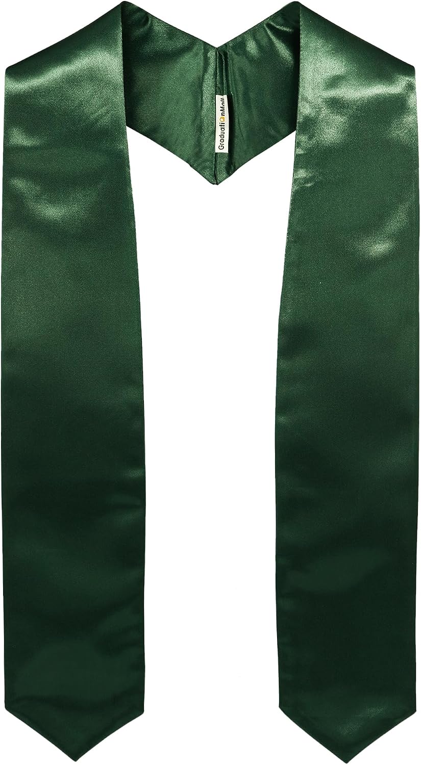 GraduationMall graduation stole front view showcasing shiny satin finish.
