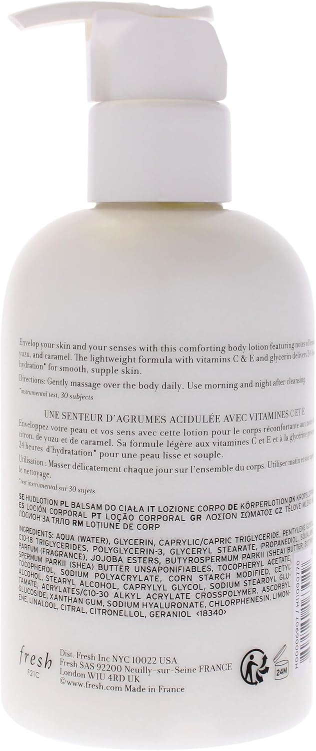 Fresh Sugar Lemon Body Lotion pump dispenser close up