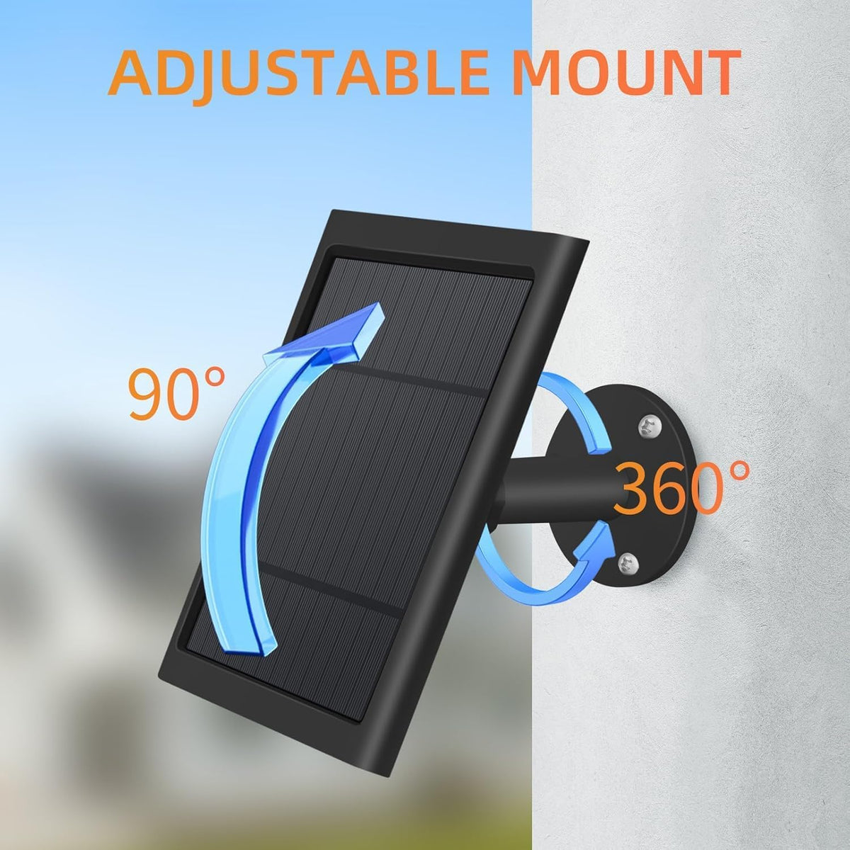 Ring camera solar charger with adjustable mount