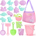 Tagitary 20 piece beach sand toy set with bucket and molds