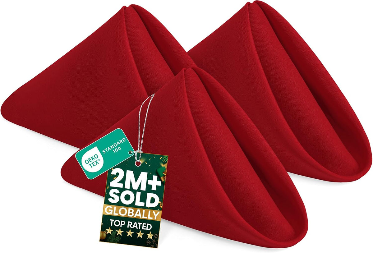Utopia Home red cloth napkins front view