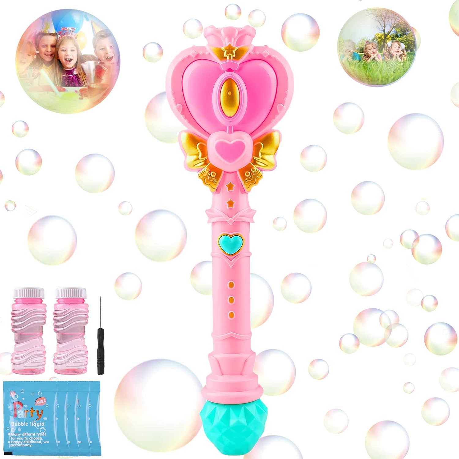 Tlkiaa Princess Heart Bubble Wand front view
