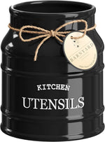 Barnyard Designs Ceramic Kitchen Utensil Holder Countertop 6.75" (White) | Large Rustic Kitchen Utensil Crock Counter Organizer for Cooking Tools, Spatulas, and Gadgets; Spatula Caddy; Farmhouse Decor - Image 12