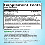 PB8 Probiotic supplement bottle nutrition facts panel