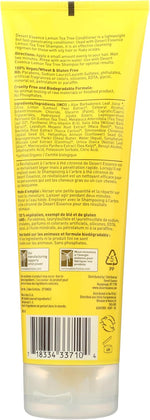 Desert Essence Lemon Tea Tree Conditioner back label ingredients