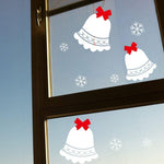 DNVEN Christmas wall decals front view showing jingle bells and snowflakes
