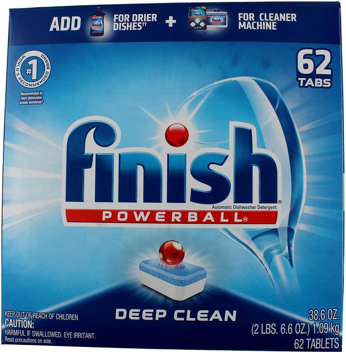 Finish dishwasher detergent box displayed with fresh scent badge